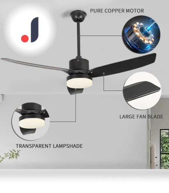 52-inch Silent Remote Control Reversible DC Ceiling Fan Light — Ceiling Fan Lighting Solutions, Build My Home