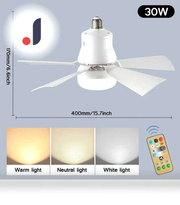 Ceiling Fan with Remote Control and LED Light — Ceiling Fans, Comfort Homeware