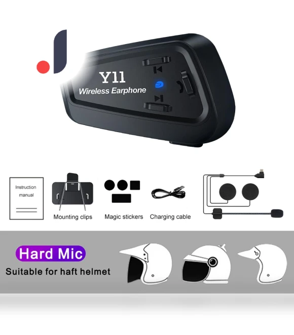 Motorcycle Helmet Bluetooth Headset — Wireless Headsets for Powersports, Cars Auto Home