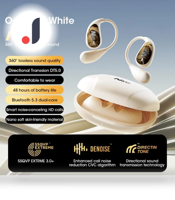 Open-Ear Bluetooth 5.3 Wireless Earbuds — In-Ear Headphones, Super Star Mall