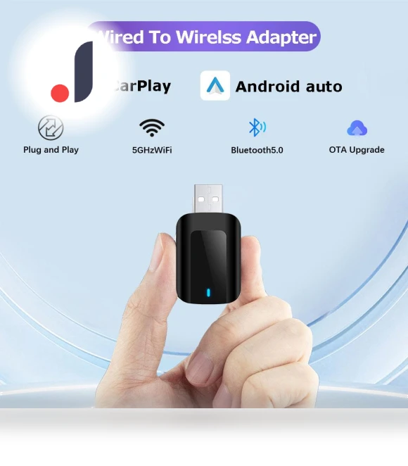 Wireless Carplay 2-in-1 Android Auto Smart Dongle — Stereo Receivers, Auto Launcher