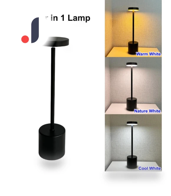 Wireless USB Type C Rechargeable 3-Color LED Desk Lamp — Desk & Table Lighting, JOHO - CarGear