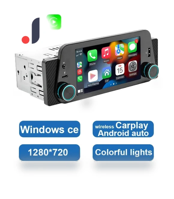 5-inch Wireless Carplay 1Din MP5 Player Car Stereo — Stereo Receivers, Simplistic Living Home