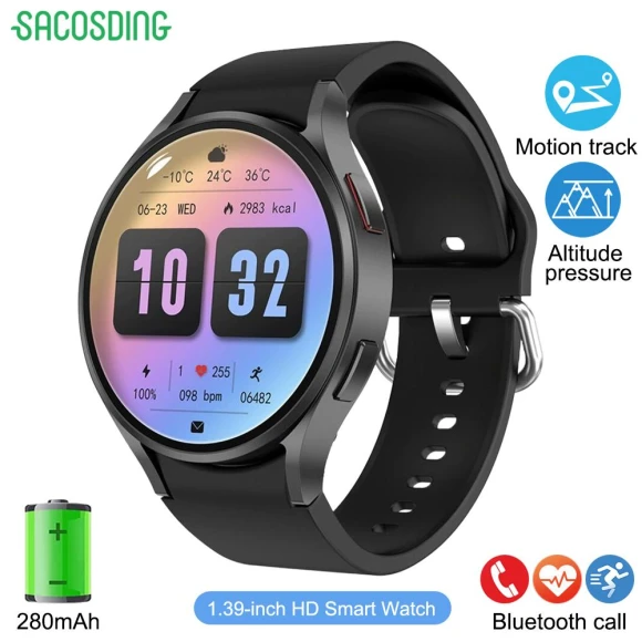 HD Smart Watch with Bluetooth Calls and Wireless Charging — Smartwatches, SACOSDING