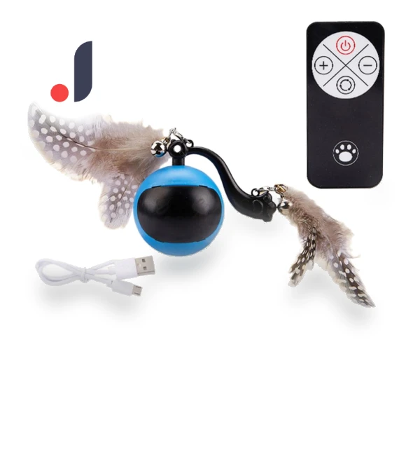 Interactive Cat Ball with Feather Tails and Sound — Cat Playthings, World Auto Parts