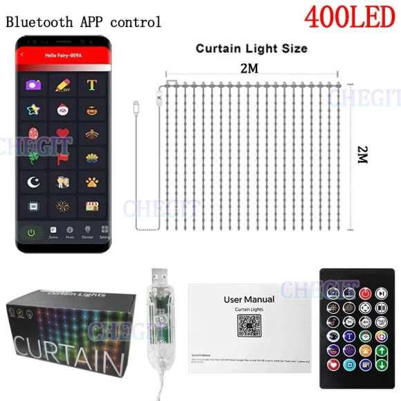 Smart LED Curtains — String Lights, Auto Accessories Home