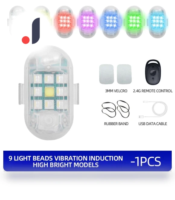 Wireless Remote Control LED Strobe RGB Flashing Warning Light — Vehicle Safety Signals, Cars Auto Home