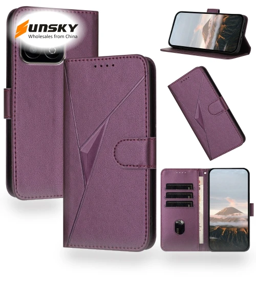 Triangle Pattern Buckle Clasp Leather Phone Case for Honor 200 Smart 5G — Phone Accessories, Honor