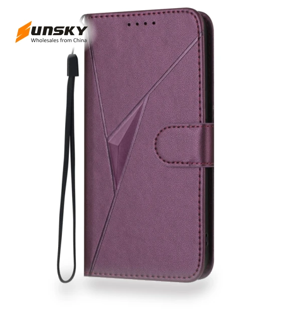 Triangle Pattern Buckle Clasp Leather Phone Case for Honor 200 Smart 5G — Phone Accessories, Honor
