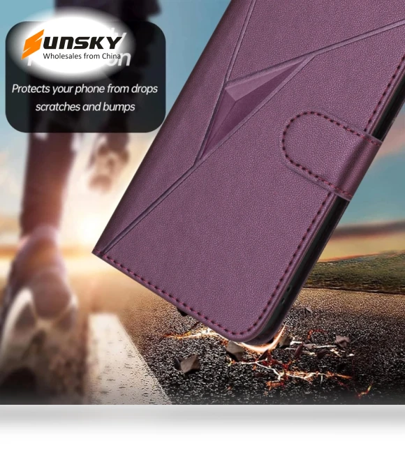 Triangle Pattern Buckle Clasp Leather Phone Case for Honor 200 Smart 5G — Phone Accessories, Honor