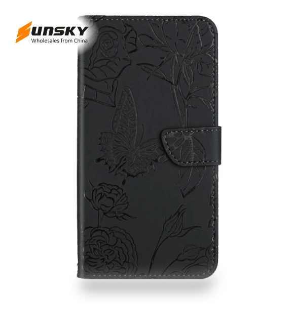 Skin Feel Butterfly Embossed Flip Leather Phone Case — Basic Cases, Honor