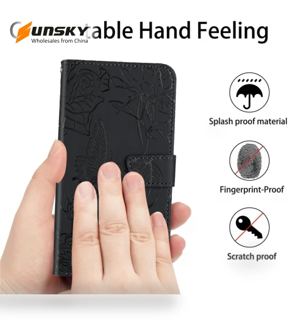 Skin Feel Butterfly Embossed Flip Leather Phone Case — Basic Cases, Honor