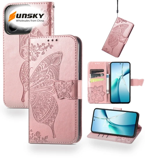 Butterfly Love Flower Embossed Leather Phone Case — Basic Cases, Honor