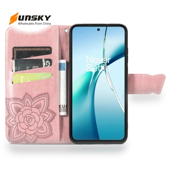 Butterfly Love Flower Embossed Leather Phone Case — Basic Cases, Honor