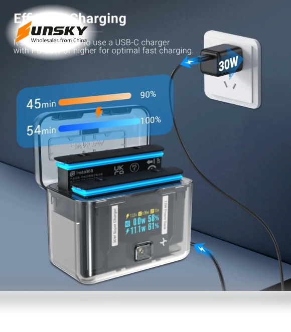 Two-Way Charging Butler with Screen Display for Insta360 X4 — Chargers, CYNOVA