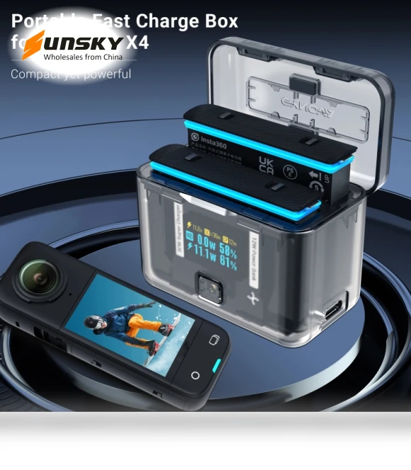 Two-Way Charging Butler with Screen Display for Insta360 X4 — Chargers, CYNOVA