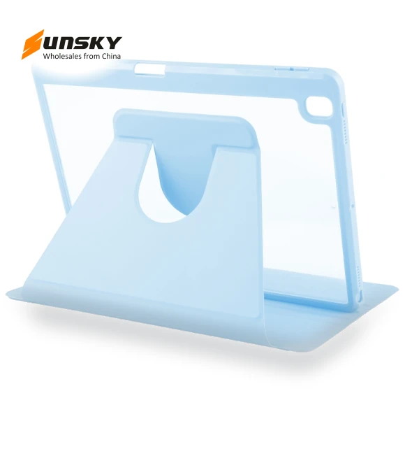 Acrylic TPU 3-folding Rotating Smart Tablet Leather Case for iPad 10.2 — Keyboard Cases, GEBEI