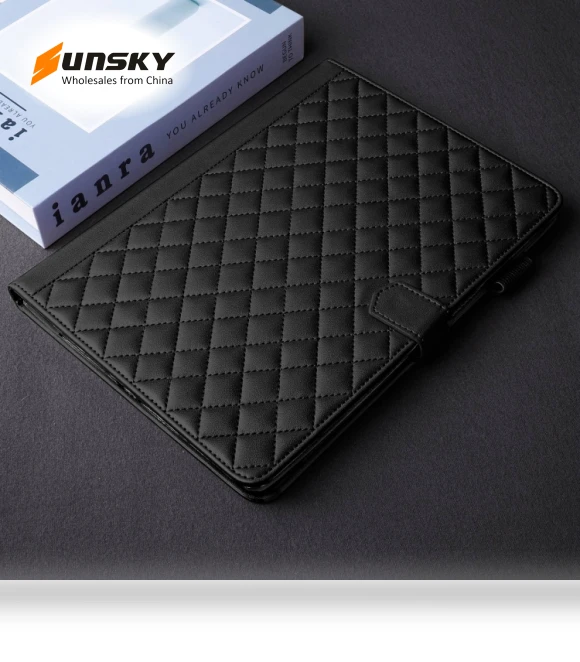 Rhombus Lattice Leather Smart Tablet Case for iPad 10th Gen 10.9 2022 — Keyboard Cases