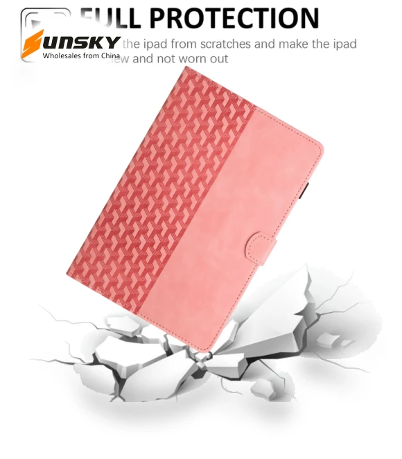 Building Blocks Embossed Leather Smart Tablet Case for iPad 10th Gen 10.9 2022 — Keyboard Cases