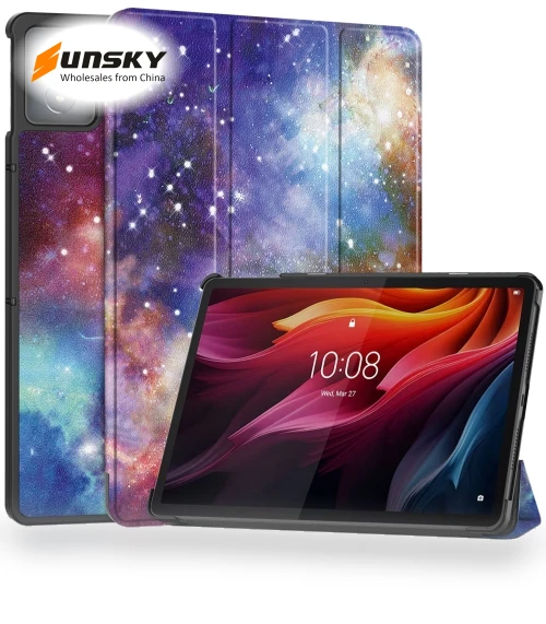 3-Fold Holder Leather Smart Tablet Case for Lenovo Tab K11 Plus — Keyboard Cases, Lenovo