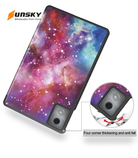 3-Fold Holder Leather Smart Tablet Case for Lenovo Tab K11 Plus — Keyboard Cases, Lenovo