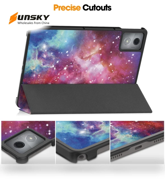 3-Fold Holder Leather Smart Tablet Case for Lenovo Tab K11 Plus — Keyboard Cases, Lenovo
