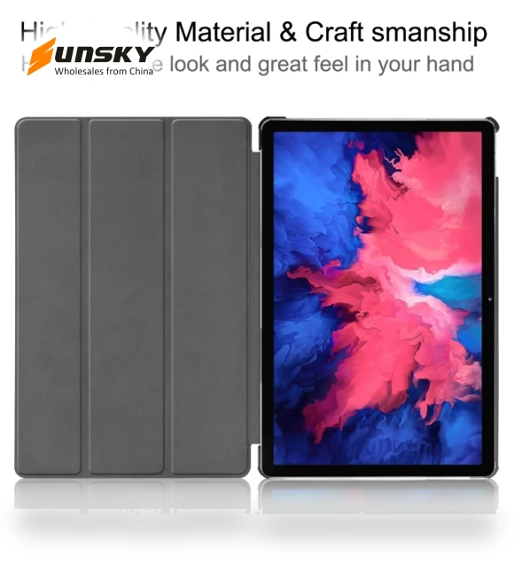 Three-folding Smart Leather Tablet Case for Lenovo Tab P11 — Keyboard Cases, Lenovo