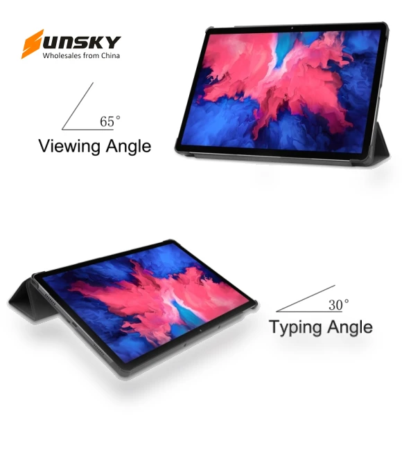 Three-folding Smart Leather Tablet Case for Lenovo Tab P11 — Keyboard Cases, Lenovo