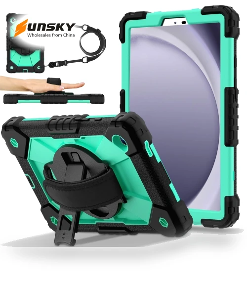 Silicone Hybrid PC Tablet Case with Stand and Shoulder Strap — Cases, Samsung
