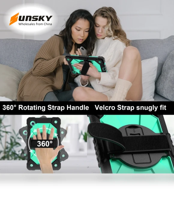 Silicone Hybrid PC Tablet Case with Stand and Shoulder Strap — Cases, Samsung
