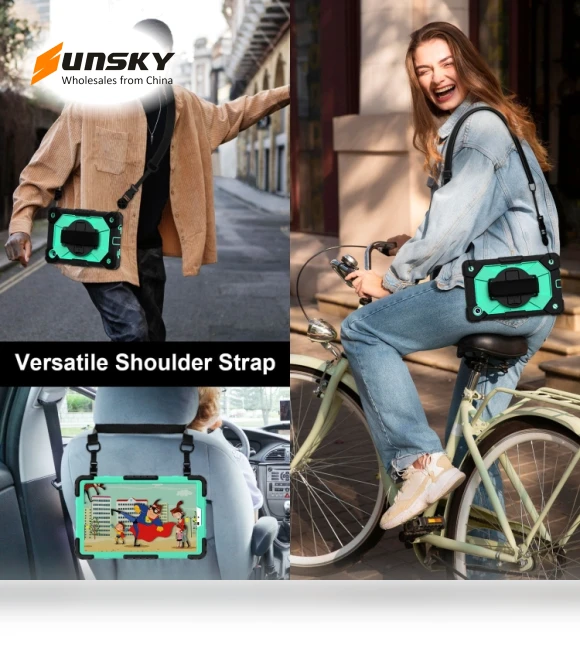 Silicone Hybrid PC Tablet Case with Stand and Shoulder Strap — Cases, Samsung