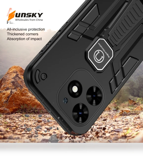 Shockproof Holder Phone Case for Tecno Spark 20C / Infinix Smart 8 — Basic Cases