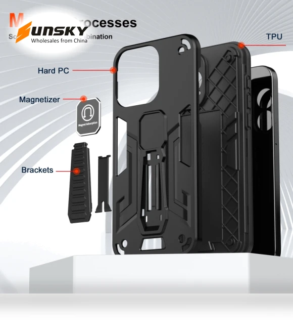 Shockproof Holder Phone Case for Tecno Spark 20C / Infinix Smart 8 — Basic Cases