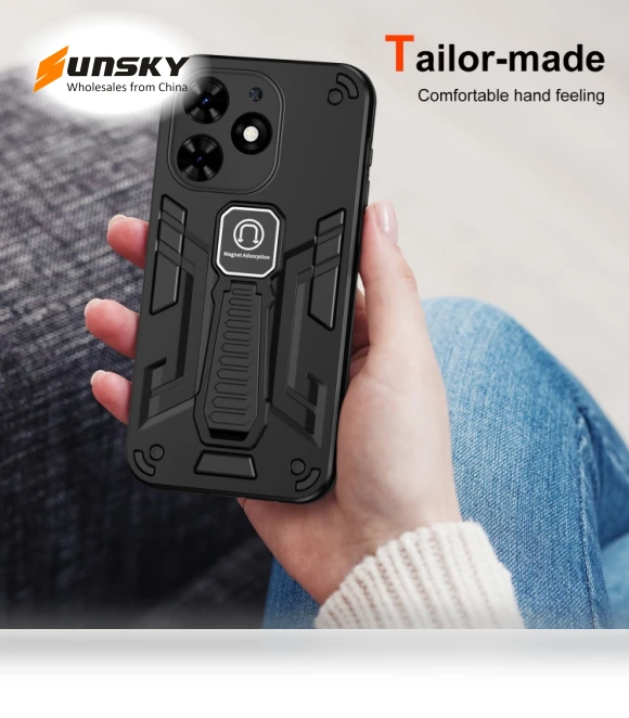 Shockproof Holder Phone Case for Tecno Spark 20C / Infinix Smart 8 — Basic Cases