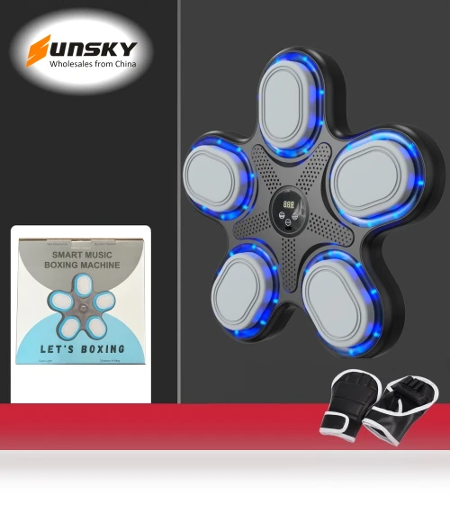 Smart Music Boxing Machine with Bluetooth and LED Lights — Home Gyms
