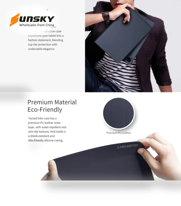 Anti-slip Texture Smart Tablet Leather Folio Case — Keyboard Cases, Teclast