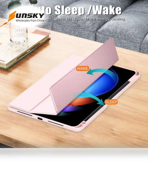 Acrylic 3-Fold Smart Leather Tablet Case for Xiaomi Pad 6S Pro 12.4 — Keyboard Cases, Xiaomi