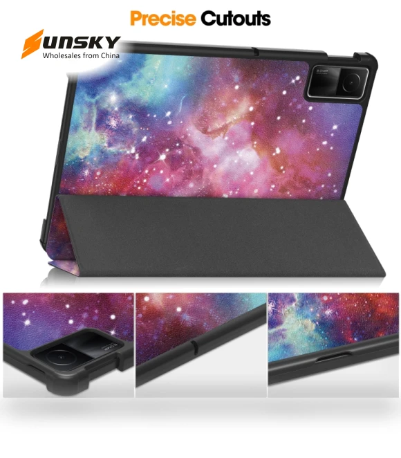3-Fold Holder Smart Leather Tablet Case for Xiaomi Redmi Pad SE — Keyboard Cases, Xiaomi