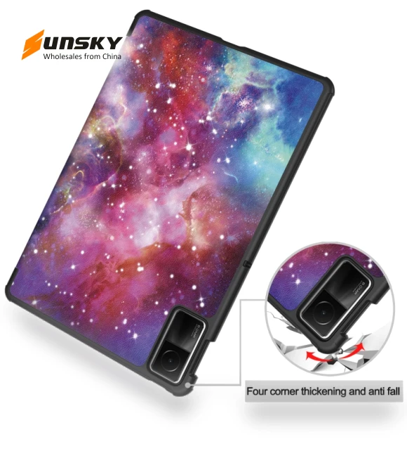 3-Fold Holder Smart Leather Tablet Case for Xiaomi Redmi Pad SE — Keyboard Cases, Xiaomi