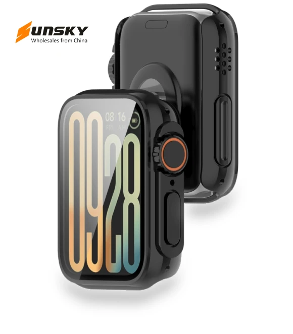 Tempered Film Integrated PC Watch Protective Case for Xiaomi Smart Band 9 Pro — Fitness Bands, Xiaomi