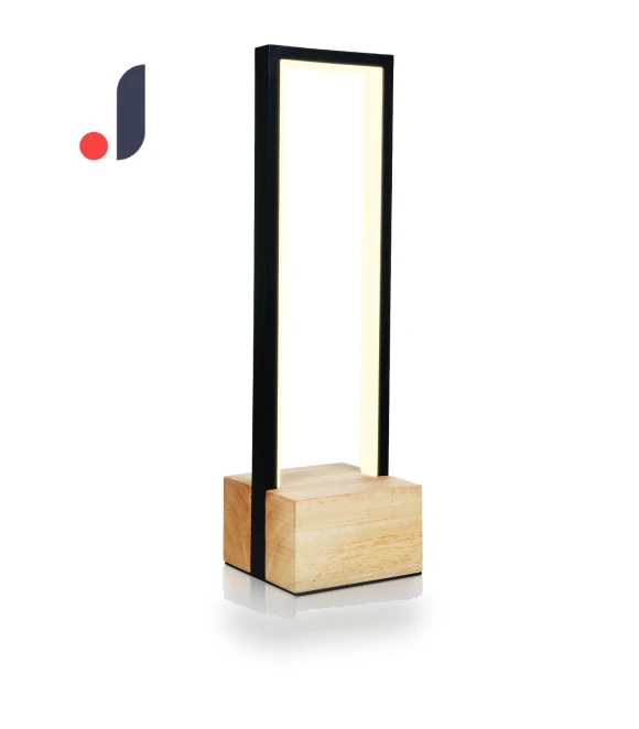 Black Aluminum Frame with Wooden Base Touch Control Night Light — Lamps & Shades, TOMTOP JMS
