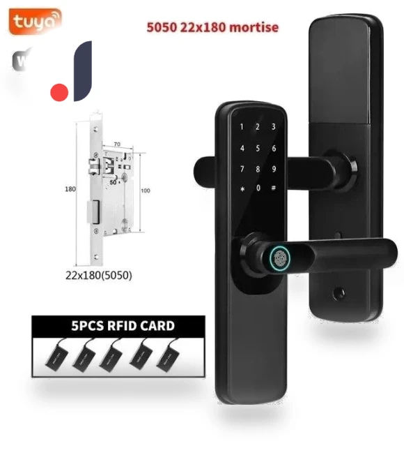 Smart Door Lock with Fingerprint, Smart Card, Password, Key Unlock, and USB Emergency Charging — Smart Home Security, HIMO Group