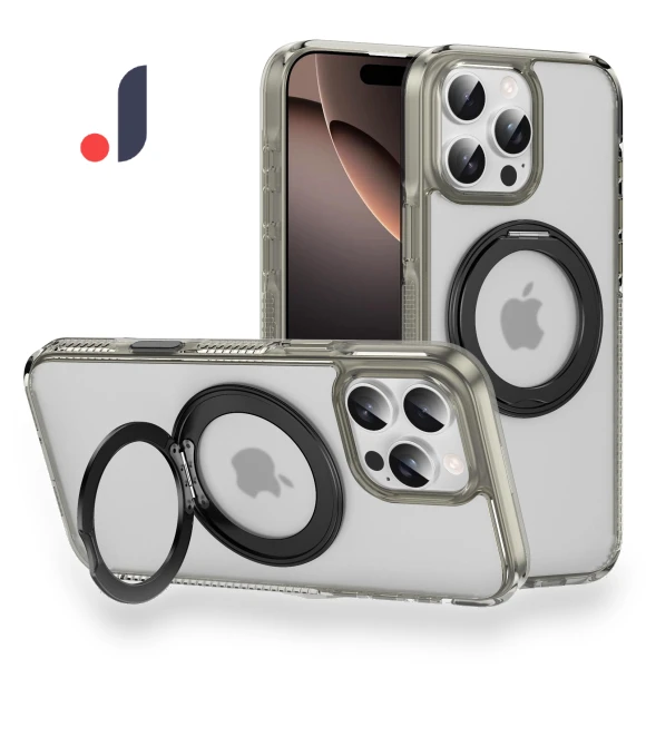 360° Rotating Bracket Magnetic Clear Case with Touch Buttons — Phone Accessories, QGeeM