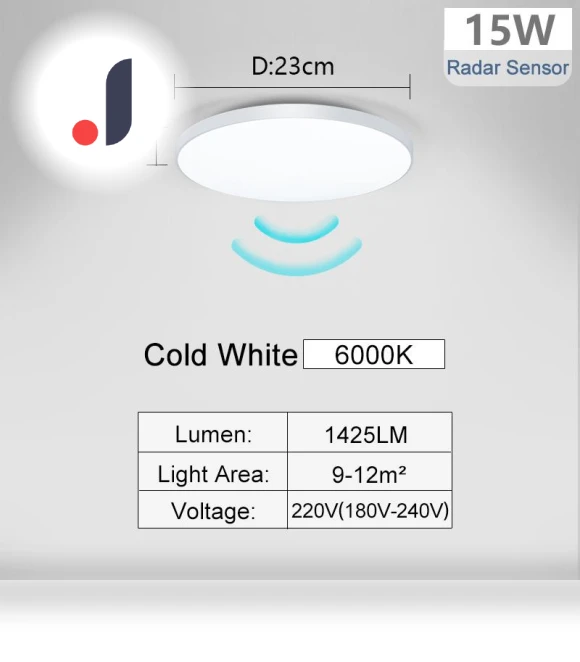 LED Ceiling Light with Radar Sensor — Overhead Lighting, Rainbow Rain