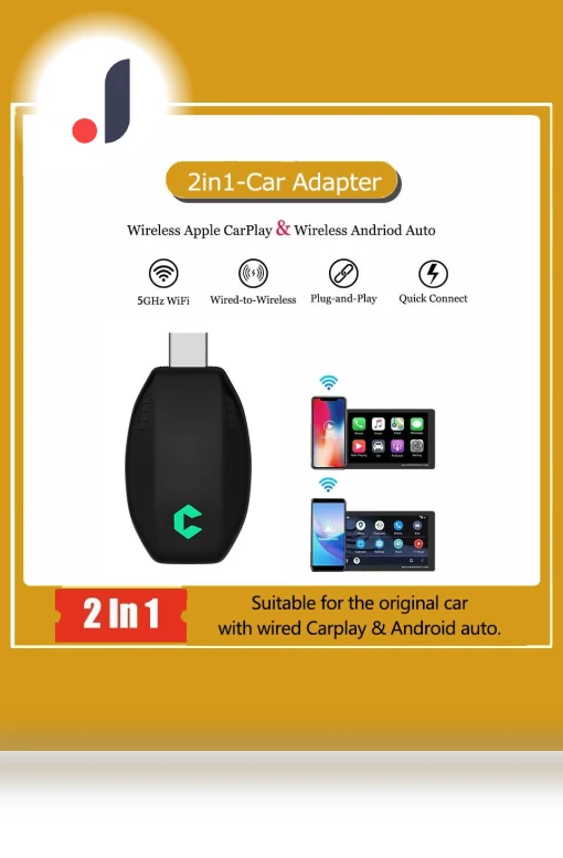 Wireless CarPlay Android Auto Adapter — Phone Accessories, Auto Launcher