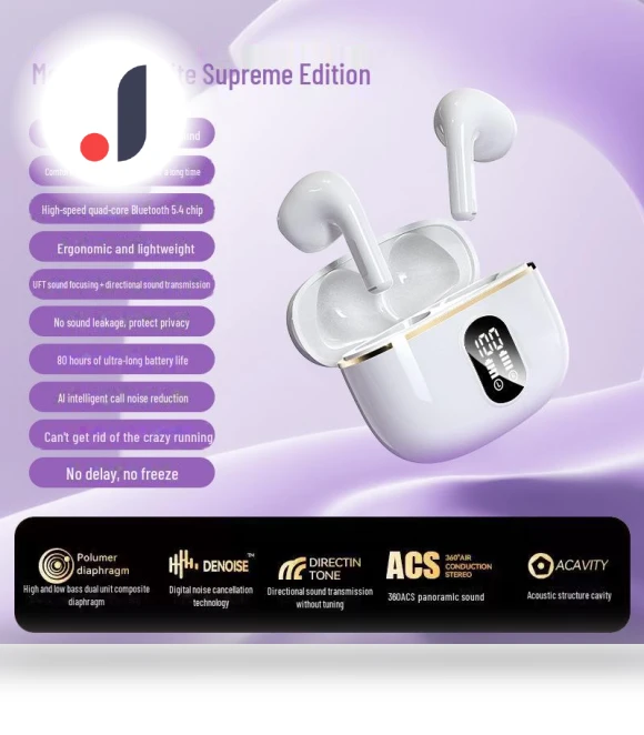 Bluetooth Gaming Headphones with Noise Cancellation and Digital Display — Over-Ear Headphones, AI Supermarket