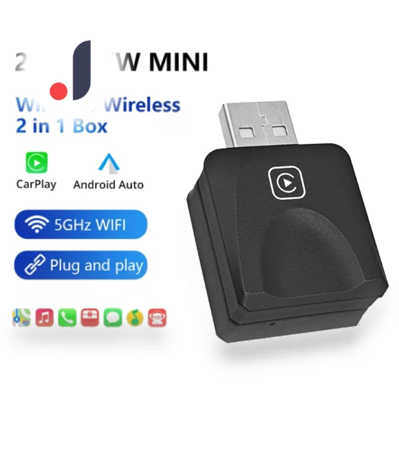 Carplay and Android Auto 2-in-1 Mini Adapter — Stereo Receivers, Timeless Home