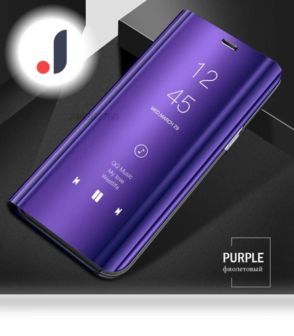 Leather Smart View Mirror Book Case — Protective Covers, case-A1