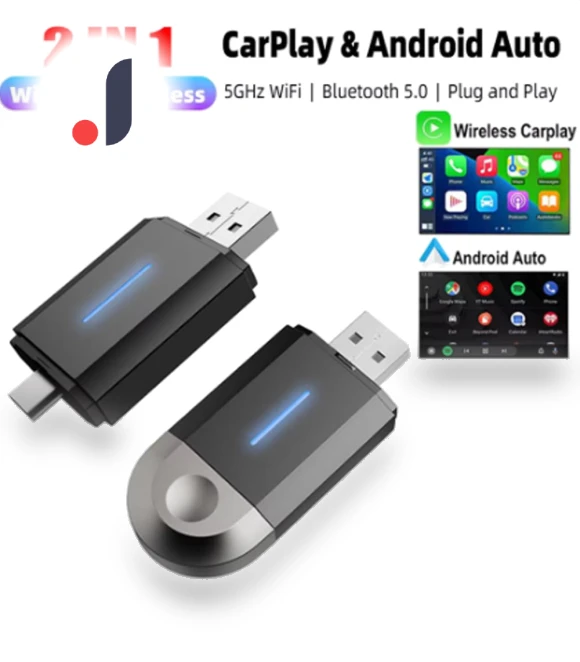 Mini AI Box Wireless CarPlay Android Auto Adapter — Car Essentials, Timeless Home