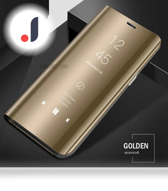 Mirror Smart View Leather Flip Cover — Flip Cases, case-A1